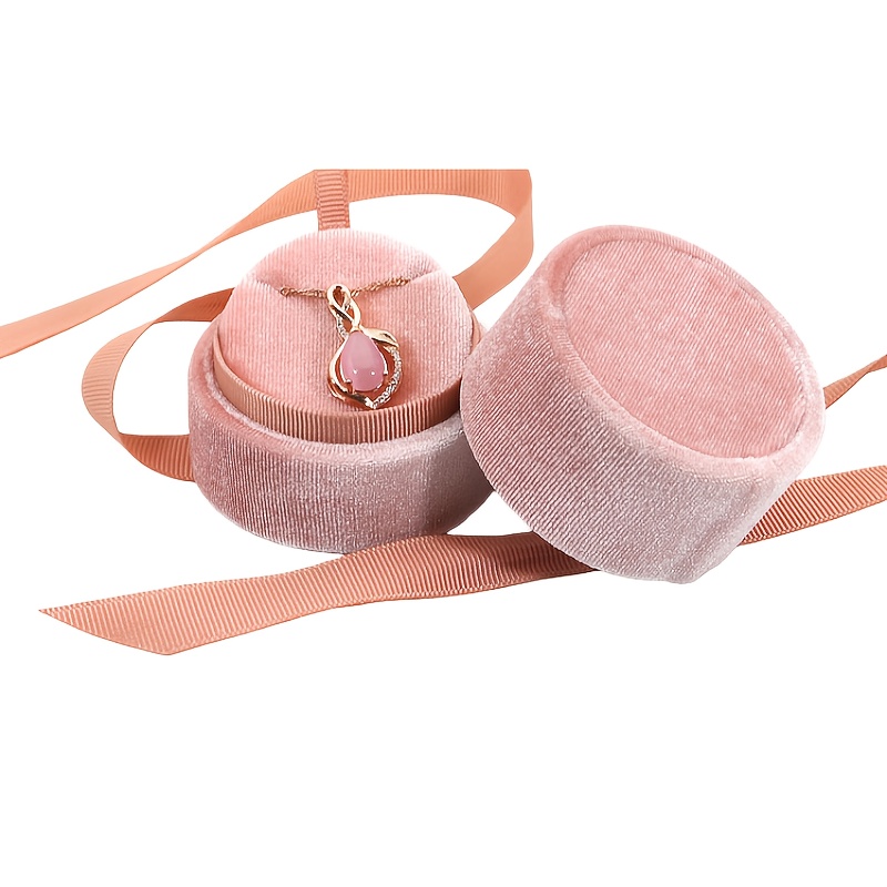 Cylinder Velvet Jewelry Box, Elegant Gift Box